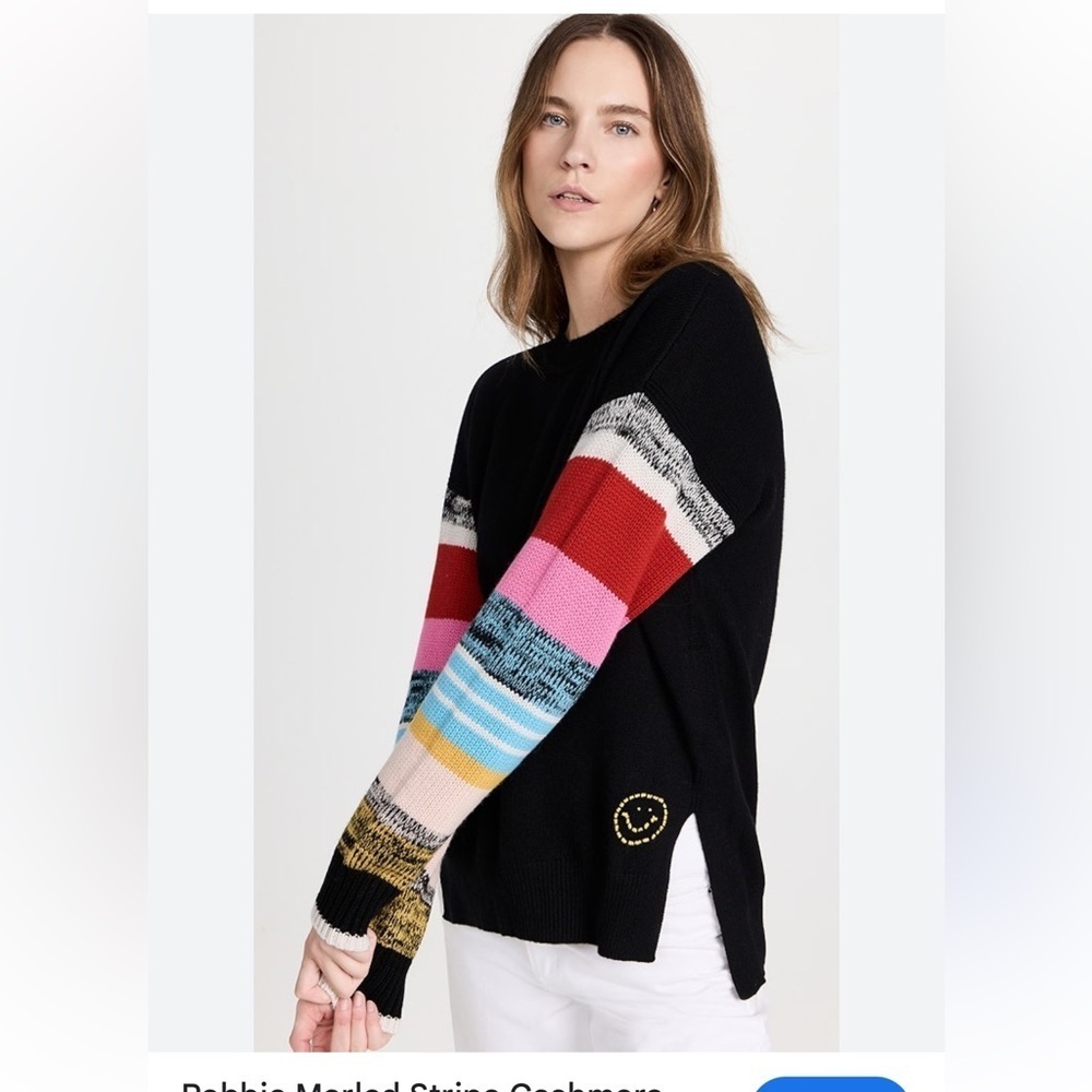 Kerri Rosenthal Robbie Sweater Marled Stripe Black S